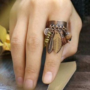 "Boho" Adjustable Bronze Color Alloy Ring New!